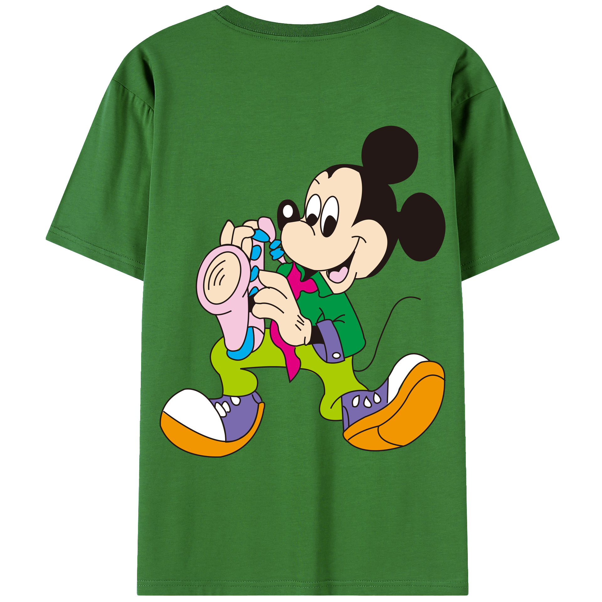 （画像用） ミッキーマウス Mickey Mouse レディース半袖Tシャツ(バックプリント)